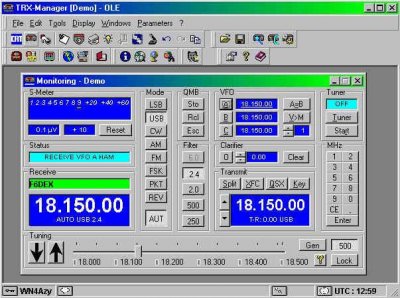 TRX-manager (software) kauko-ohjausellä radiot, antennit ja lineaarit.